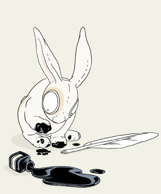 Deutsch für alle, Hase oder Karnickel, einen Buchstabenwirbel betrachtend.