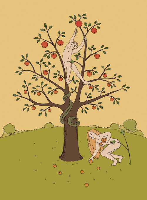Frauen, traut Euch!, Adam, Eva, Baum, Schlange