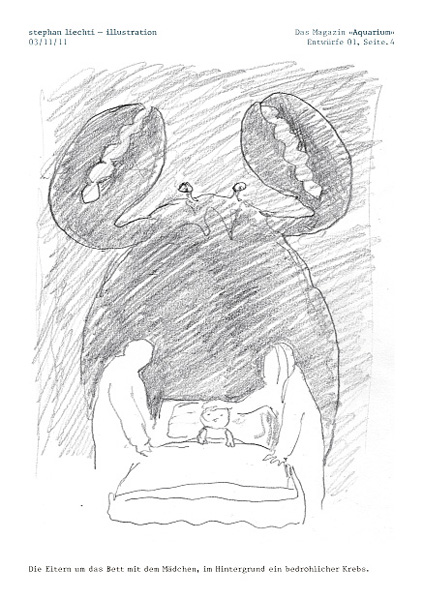 Entwurf D, Krebs, Kind, Eltern, Bett.