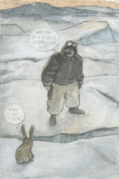 Arktistagebücher: III, Mann, der den Hasen endlich in der Arktis gefunden hat.