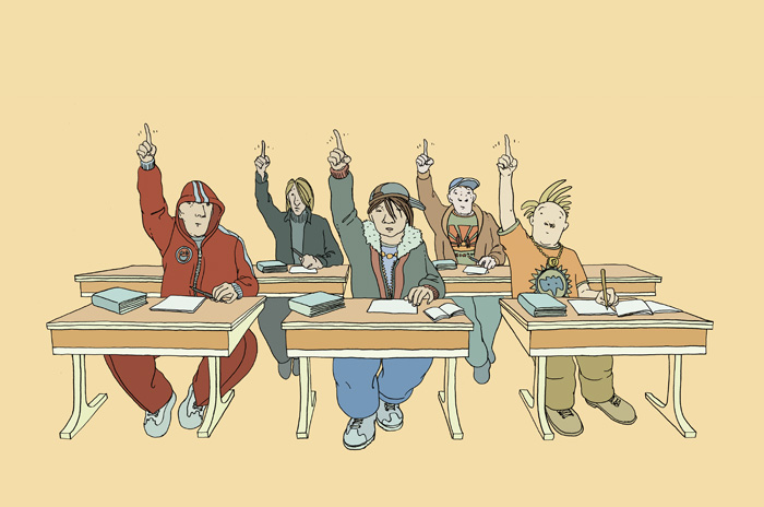 Büffeln statt mackern, Jungs die in der Schule gut mitmachen