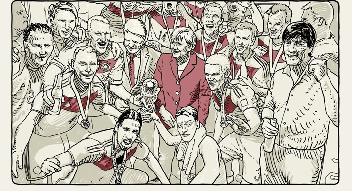 Ein Deutscher Sieg, Deutsche Fusballweltmeister am feiern