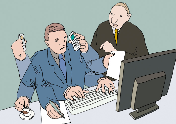 Multitasking? Vergiss es!, Mann beim Multitasking