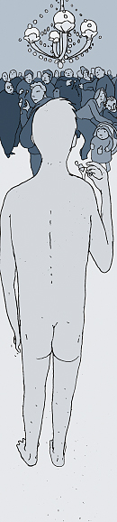 Angst X, XI und XII, Familienfest, ein Mann steht plötzlich splitternackt vor der versammelten Verwandschaft.