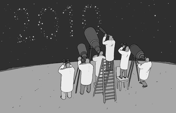 Sterngucker, Wissenschaftler, die in die Sterne gucken.