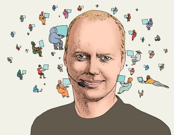 Studieren wie in Standford – nur gratis, Internetprofessor mit Studierenden