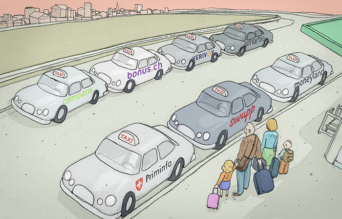 Vergleichsportale haben Tücken, Flughafen, Autos, Familie